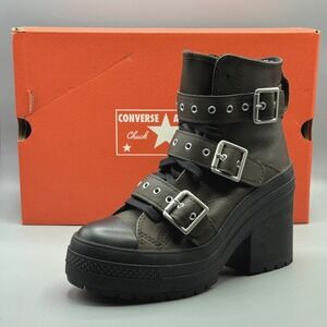 Converse Chuck 70 De Luxe Women’s 6.5 Platform Boots Brown Buckles A12209C